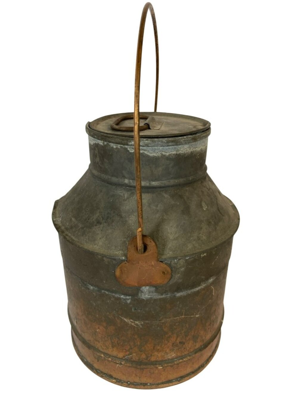 Antique Primitive Milk Cream Can Copper with Lid Vintage Rustic 7" Tall - Picture 4 of 12